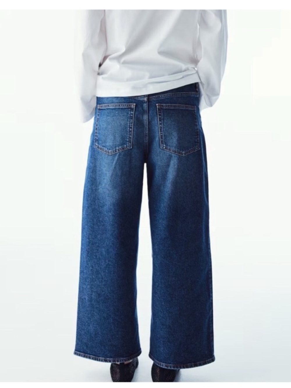 H&M Dark Blue Wide-Leg Women's Jeans